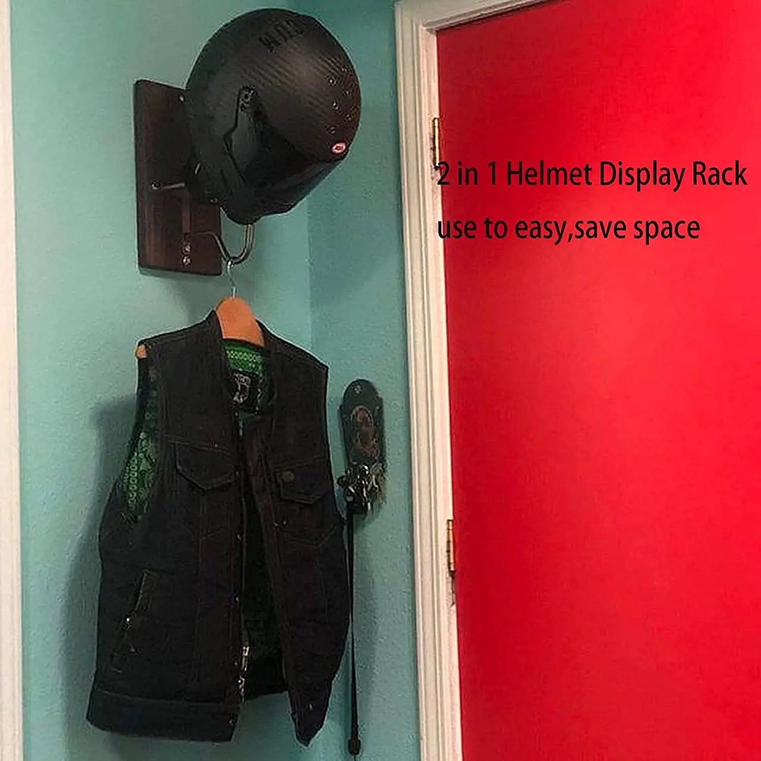 Motorcycle Helmet Rack and Jacket Hook, Wall Mount Helmet Display Rack Holder, Storage Hook Hanger Coat Organizer for Riding Accessories pattanaustralia